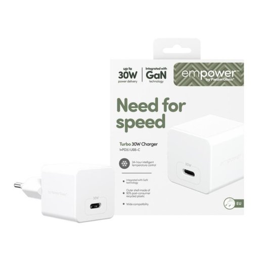 Cargador PanzerGlass Turbo 30W USB-C EU Plug Blanco