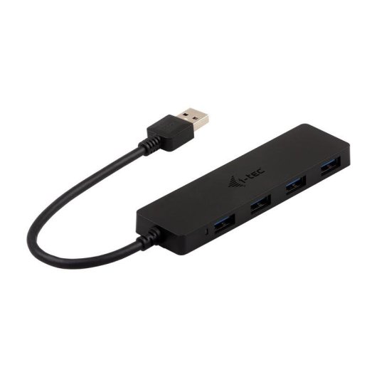 Hub I-Tec 4 puertos 5 Gbps USB 3.2 Gen 1 Advance Slim Passive Negro