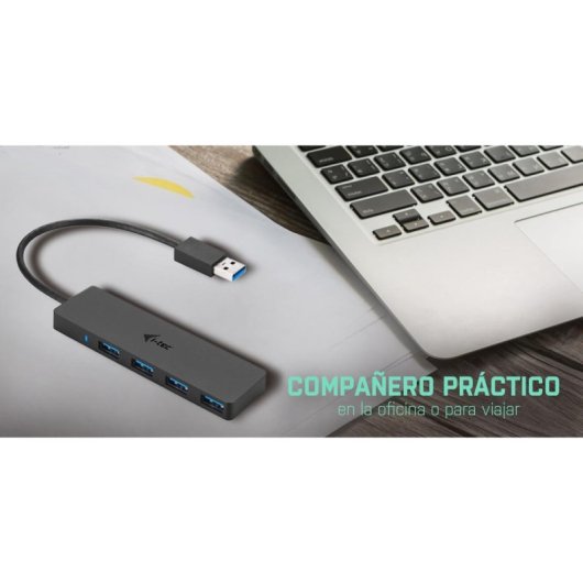 Hub I-Tec 4 puertos 5 Gbps USB 3.2 Gen 1 Advance Slim Passive Negro