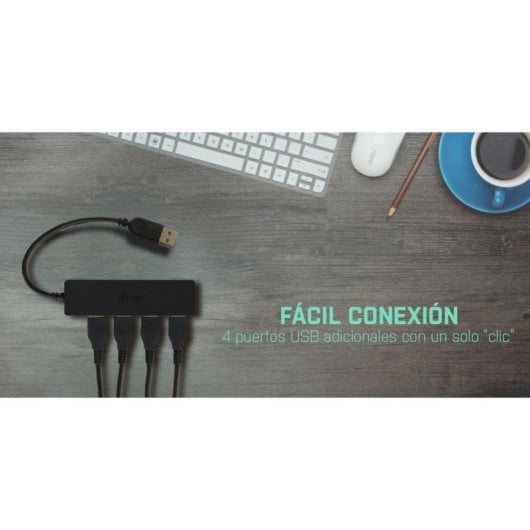 Hub I-Tec 4 puertos 5 Gbps USB 3.2 Gen 1 Advance Slim Passive Negro