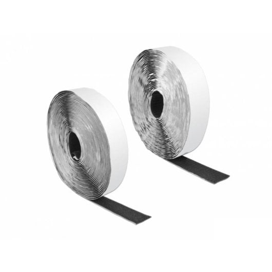 Bande Velcro Delock LA 10 m x 25 mm noir autoadhésive