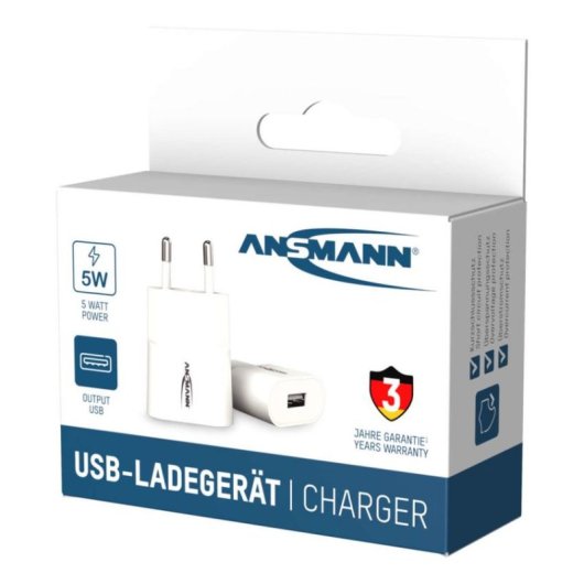 Cargador Ansmann HC105 5V 1A USB Blanco