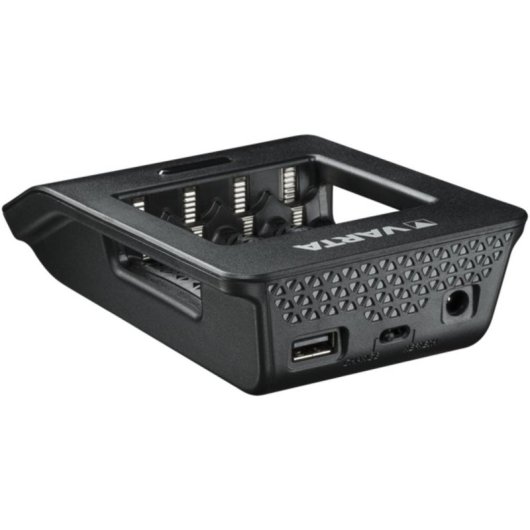 Carregador Varta LCD SMART CHARGER+ AA AAA Indicadores LED Preto