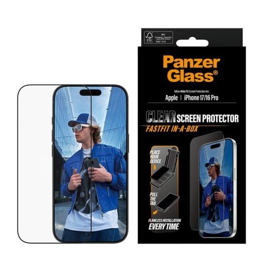Displayschutz PanzerGlass iPhone 17 iPhone 16 Pro Ultra-Wide Fit FASTFIT