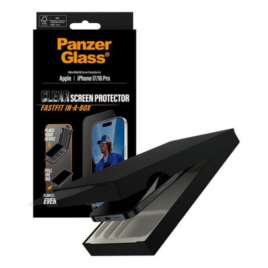 Displayschutz PanzerGlass iPhone 17 iPhone 16 Pro Ultra-Wide Fit FASTFIT