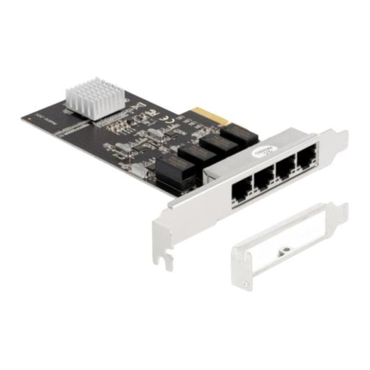 Tarjeta de Red Delock PCI Express x4 4x RJ45 Gigabit LAN 1000 Mbps