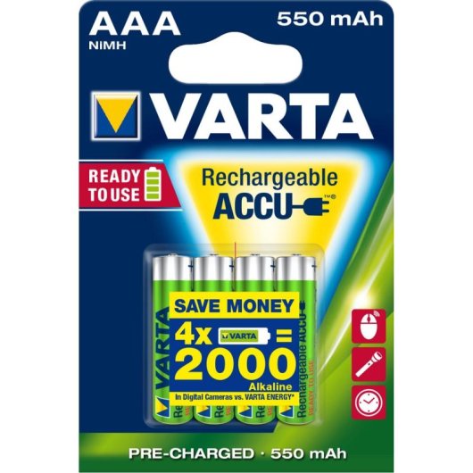 Batterie Varta Ready2Use HR03 AAA 550 mAh 4er Pack NiMH