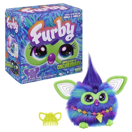 Juguete interactivo Hasbro Furby Galaxy brilla en la oscuridad