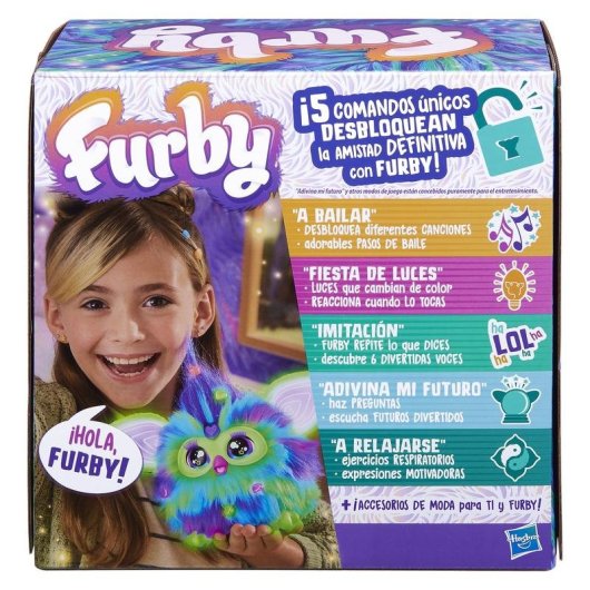 Juguete interactivo Hasbro Furby Galaxy brilla en la oscuridad