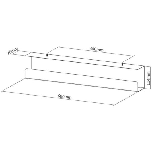 Bandeja de cables Value Negro 600x114x76 mm