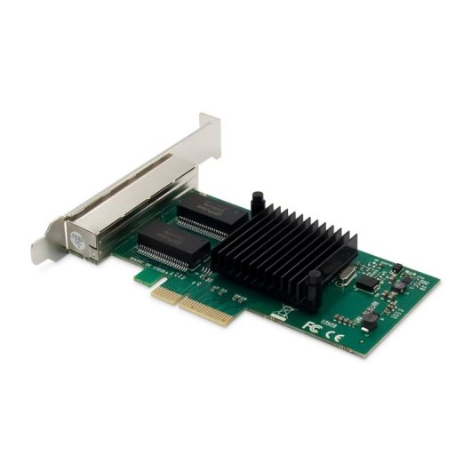 Tarjeta de Red Digitus DN-10114 PCI Express 4 Port Gigabit 5000 Mbit/s Energieeffizienz