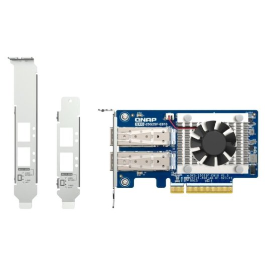 Tarjeta de Red QNAP QXG-25G2SF-E810 PCI Express 25 Gbit/s Fibra SFP28 Low Profile