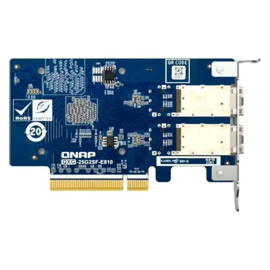 Tarjeta de Red QNAP QXG-25G2SF-E810 PCI Express 25 Gbit/s Fibra SFP28 Low Profile