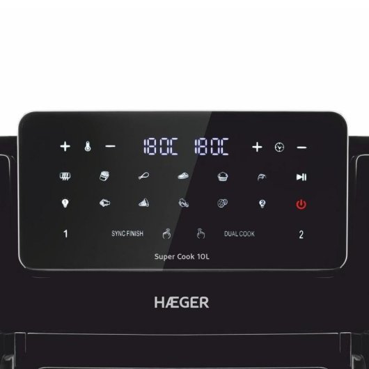 Airfryer Haeger AF-D10.010A 10L 2600W Dubbel LED-Timer