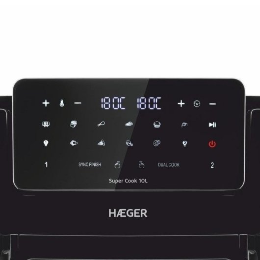 Airfryer Haeger AF-D10.010A Fenêtre 10 L 2600 W avec Minuteur