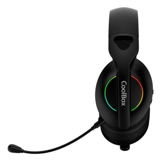 Auriculares Coolbox WB01 inalámbricos Bluetooth 5.4 Gaming con micrófono y RGB negro