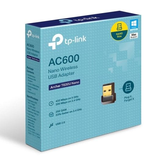 Tarjeta de Red TP-Link AC600 USB 2.0 433 Mbit/s Externe Noir