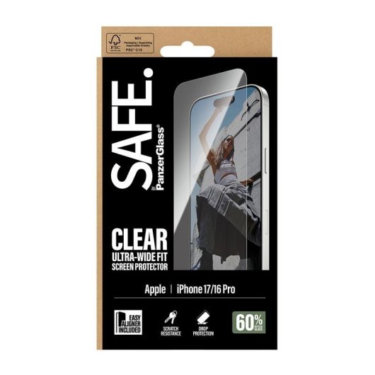 Displayschutz PanzerGlass iPhone 17 iPhone 16 Pro Ultra Wide Fit EasyAligner