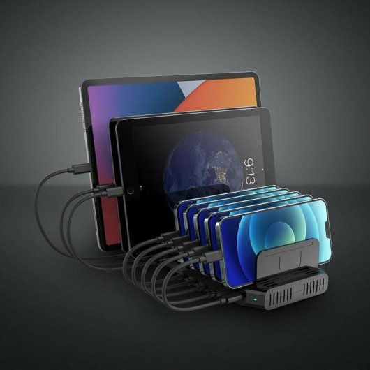 Caricatore Lindy 73435 10 porte USB Ricarica rapida 120W Nero