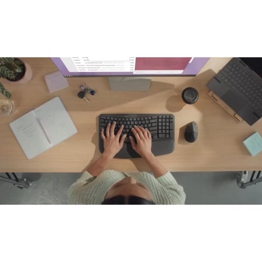 Tastatur Logitech 920-012283 Membran kabellos Fullsize Bluetooth RF QWERTZ Graphite