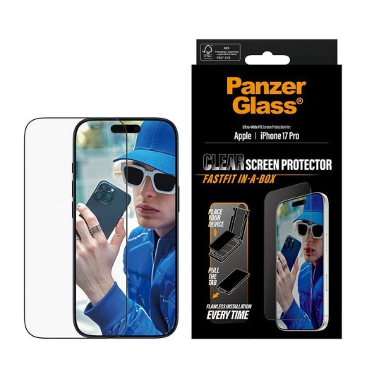 Displayschutz PanzerGlass iPhone 17 Pro Ultra-Wide Fit FASTFIT