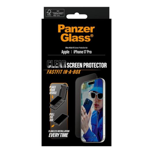 Displayschutz PanzerGlass iPhone 17 Pro Ultra-Wide Fit FASTFIT