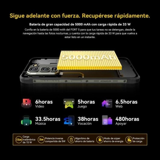 Blackview Fort 5 4G 12GB 256GB 6,78" Negro Incluye auriculares