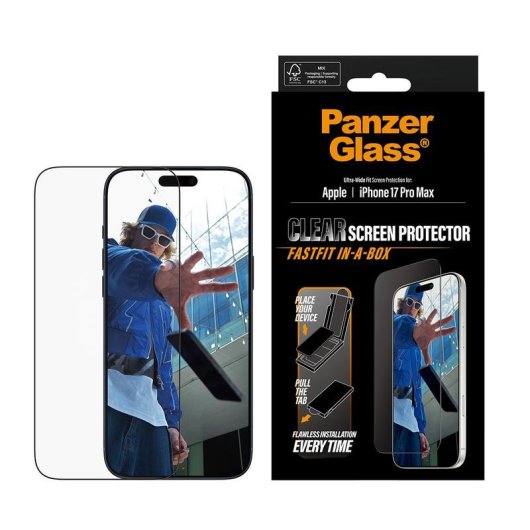 Displayschutz PanzerGlass iPhone 17 Pro Max Ultra-Wide Fit FASTFIT