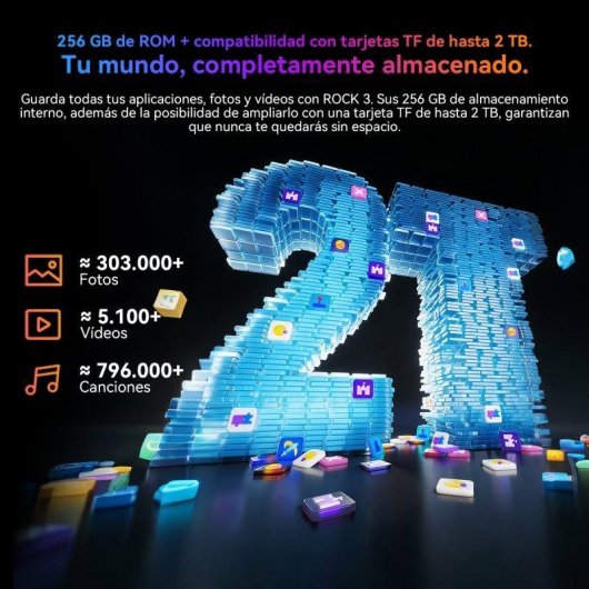 Blackview Rock 3 4G 8GB 256GB 6.78" Negro/Naranja