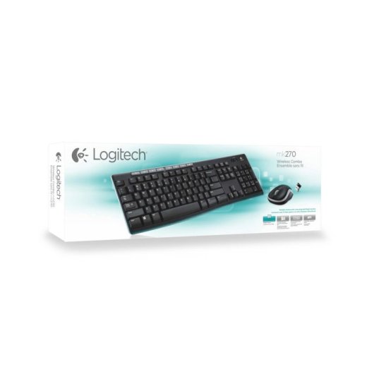 Teclado Logitech MK270 inalámbrico completo con ratón y receptor nano USB