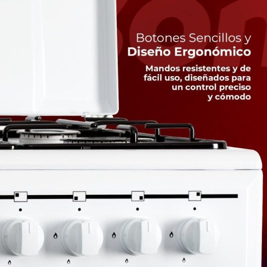 Cocina de gas Nilson NKG4500TM ancho 50 cm blanco manual 4 quemadores horno 43L
