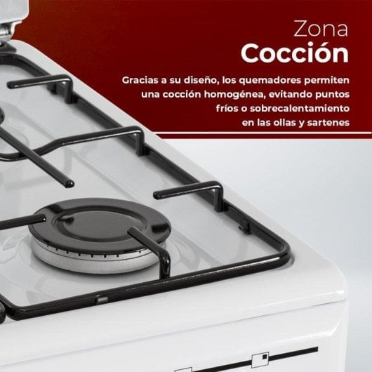 Cocina de gas Nilson NKG4500TM ancho 50 cm blanco manual 4 quemadores horno 43L