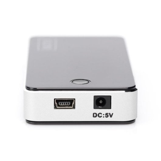 Hub Digitus 7 puertos USB 2.0 480 Mbps diseño elegante negro plata