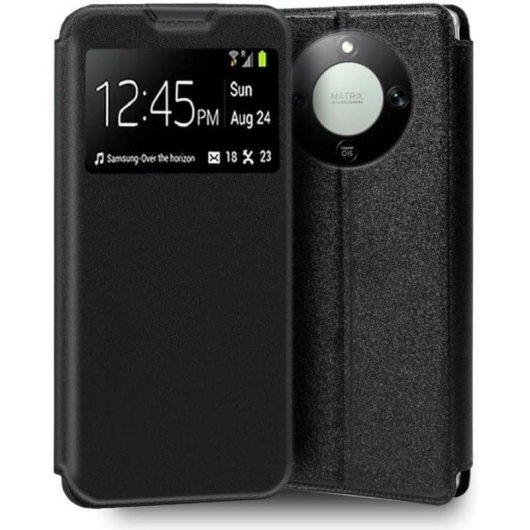 Funda für Handy COOL Flip Cover Buchtyp Kunstleder Schwarz für Honor Magic 8 Lite und X9D