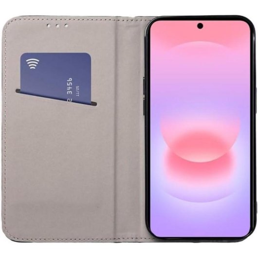 Funda COOL Flip Cover Liso Preto Couro Sintético Proteção 360 graus para Samsung A376 Galaxy A37 5G