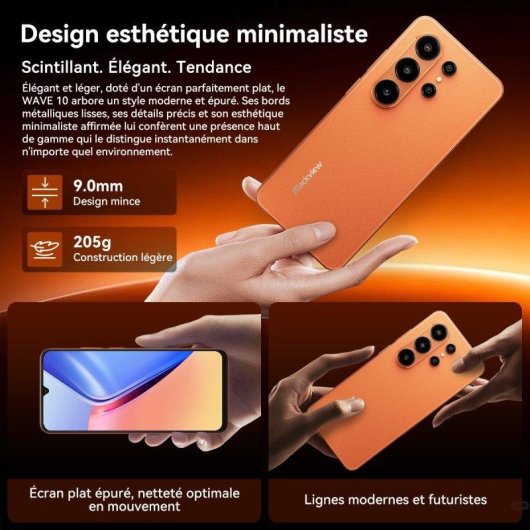 Blackview Wave 10 4G 8Go 128Go 6.88" Orange