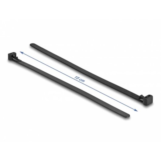 Brida de cable Delock reutilizable resistente al calor 200 x 7,5 mm 100 piezas negro