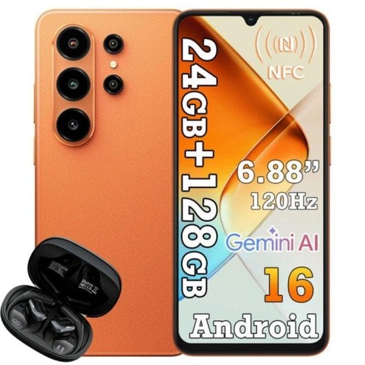 Blackview Wave 10 4G 8GB 128GB 6.88" Naranja Incluye auriculares Negros