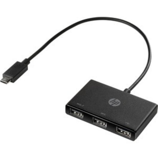 Hub HP 3 Ports USB 3.2 Gen 1 USB-C auf USB-A tragbar schwarz