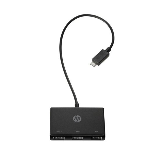Hub HP 3 porte USB 3.2 Gen 1 USB-C a USB-A portatile nero leggero