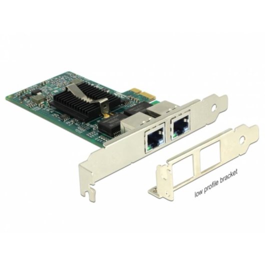 Tarjeta de Red Delock 89944 PCI Express 1000 Mbit/s Duplo RJ-45 Gigabit