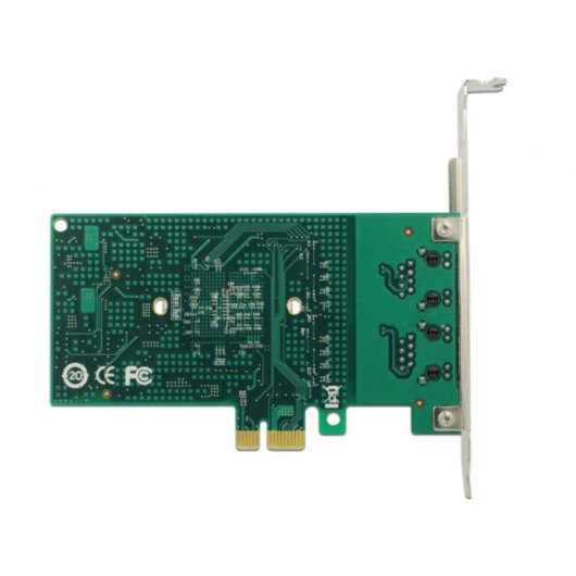 Tarjeta de Red Delock 89944 PCI Express 1000 Mbit/s Duplo RJ-45 Gigabit