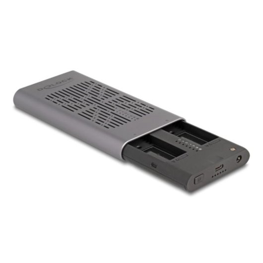 Caja PC Delock SSD M.2 NVMe PCIe Aluminio Gris USB Type-C Clonación