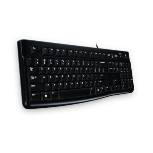 Teclado Logitech K120 membrana USB QWERTZ preto resistente a salpicos
