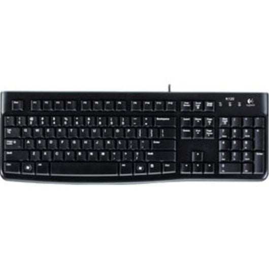 Teclado Logitech K120 membrana USB QWERTZ preto resistente a salpicos