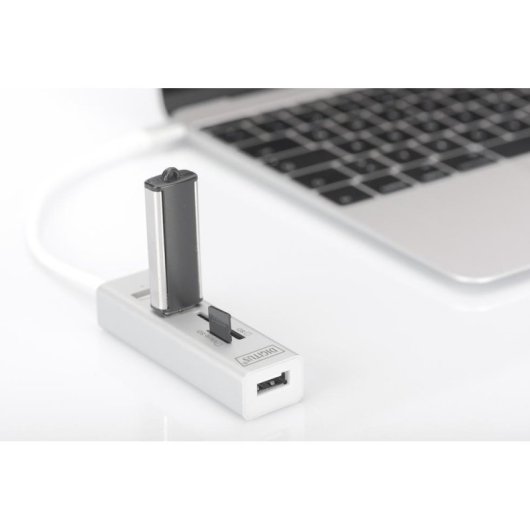 Concentrador USB Digitus OTG Tipo-C con 3 puertos y lector de tarjetas