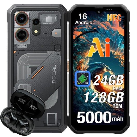 OSCAL Marine 3 4G 8GB 128GB 6,56" Negro Incluye auriculares