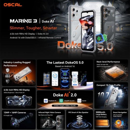 OSCAL Marine 3 4G 8GB 6.56" 128GB Negro