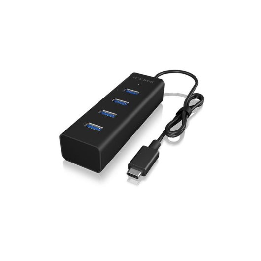 Hub ICY BOX 4 Ports 5000 Mbit/s IB-HUB1409-C3 Aluminium Schwarz USB 3.2 Gen 1