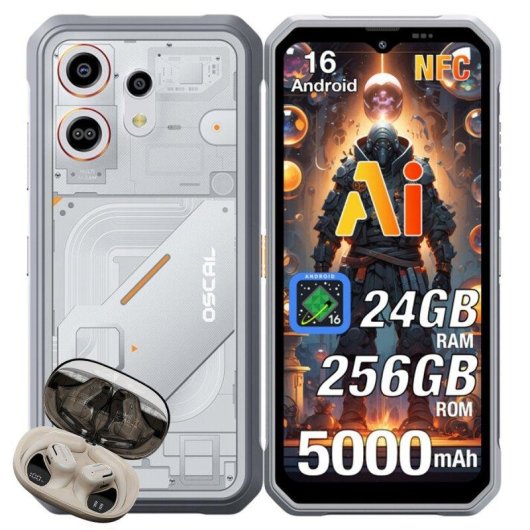 OSCAL Marine 3 4G 8GB 256GB 6.56" Blanco Incluye auriculares